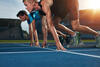 Leichtathletik: Läufer bei Startschuss